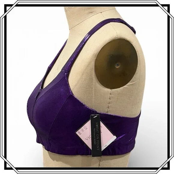 VICTORIA'S SECRET Maximum Support Metallic Purple Sports Bra - 36B / NWT